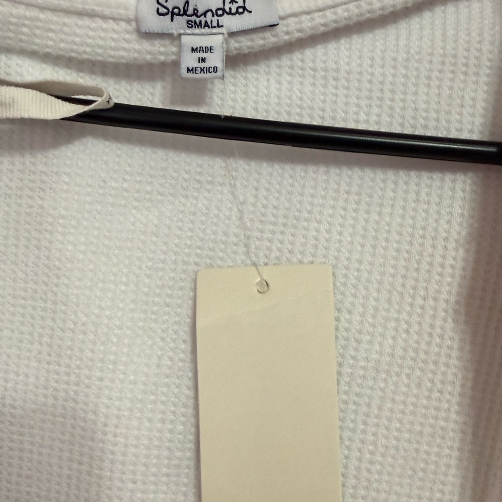 Splendid Women's Hooded Open Front Cardigan Size XS White NEW - Picture 3 of 5